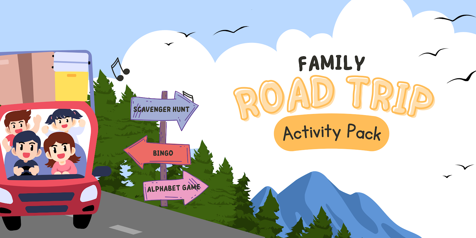 Free Road Trip Activity Pack for Kids (Free Printable Travel Games)