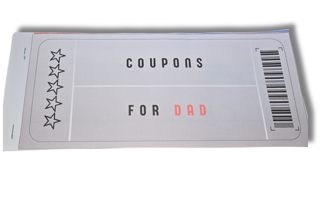 Completed Father's Day Coupon Book