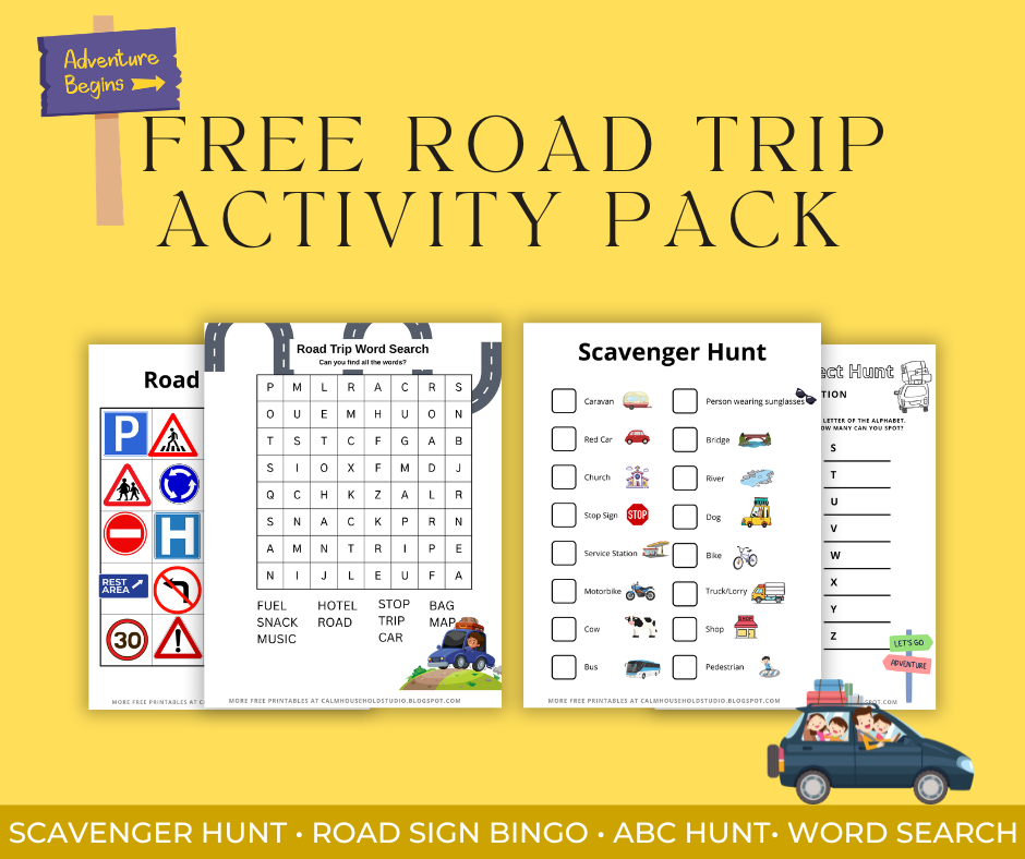 Free Road Trip Activity Pack