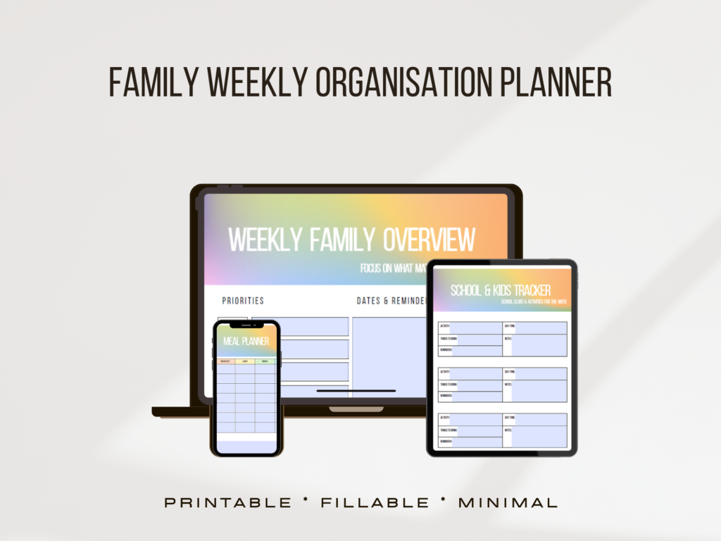 Family Weekly Organisation Planner