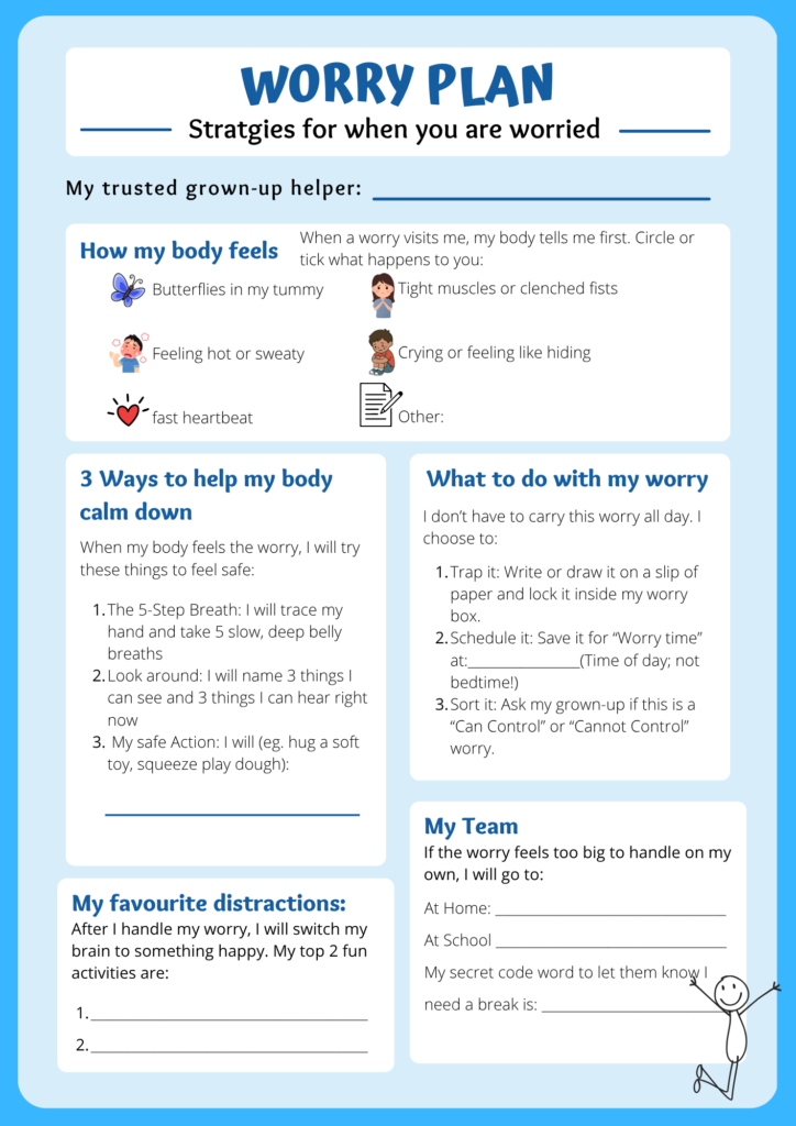 Worry Plan for School Anxiety