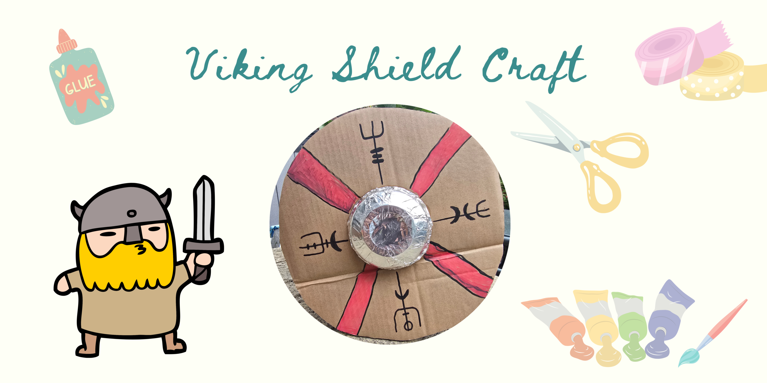 Easy Viking Shield Craft for Kids | Make a Cardboard Viking Shield